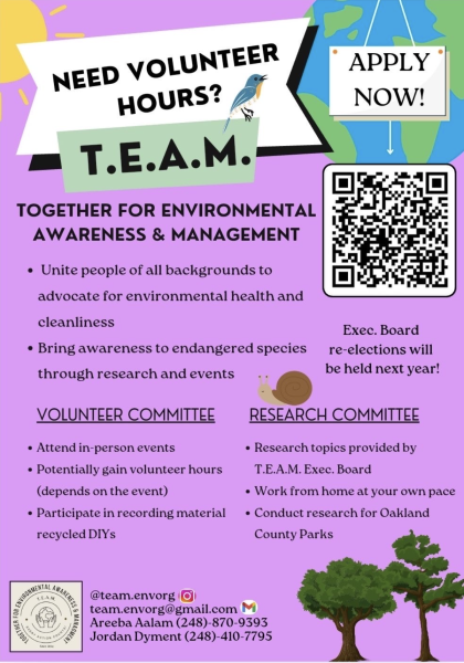 A flyer for T.E.A.M